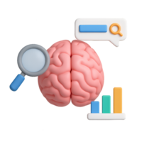 3D Brain Model with Symbols and Graphs for Educational Purposes png
