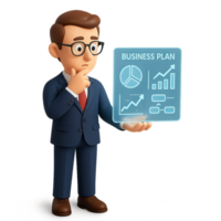 Business Analysis with Holographic Display Concept for Presentations png