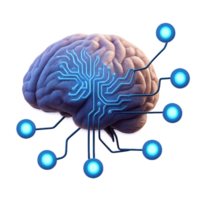3D Brain with Circuitry Design and Simple Compositions for Tech Art png