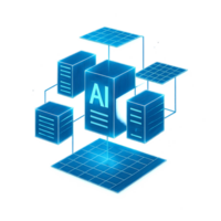 3D Network Representation with AI and Hologram Elements png