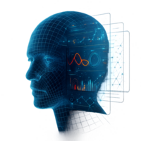 AI Face Data Analysis Concept with Digital Elements and Visualization png