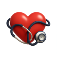 Heart Symbol with Stethoscope Illustrating Health and Care Concepts png