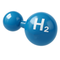 3D Hydrogen Molecule Model for Fuel Conceptual Visualization png
