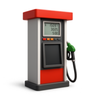 Realistic 3D Gas Station Pump Model with Display and Hose png