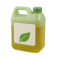 Green Biofuel Container with Leaf Design in 3D Render png