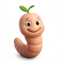 Cute Worm with Hat and Happy Smile for Fun Illustrations png