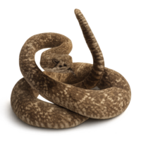 Realistic 3D Coiled Rattlesnake in Natural Pose for Visual Projects png
