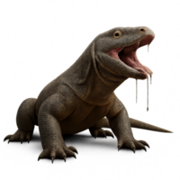 Realistic 3D Render of a Komodo Dragon in Dynamic Pose png