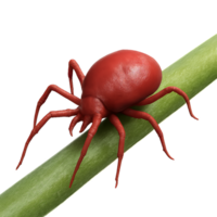 3D Red Spider Mite on Green Surface, Detailed Illustration png