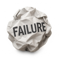 Crumpled Paper Symbolizing Failure in Creative Process png
