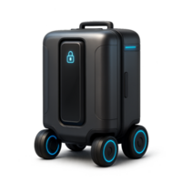 Sleek Futuristic Smart Suitcase with Modern Design and Lock Feature png
