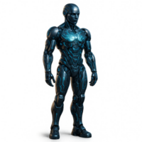 Futuristic AI Robot Character in Sleek Metallic Design png