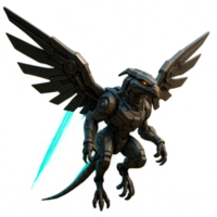 Mechanical Creature with Wings in Sci-Fi Style Design png