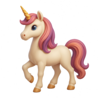 Majestic 3D Unicorn with Colorful Mane in a Simple Design png