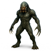 Armored Alien Creature with Fierce Features and Intriguing Design png