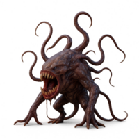 3D Render of a Simple Parasitic Lifeform with Tentacles and Texture png