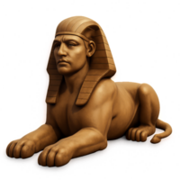 Realistic 3D Sphinx Sculpture in Simple Stylish Design png