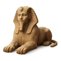 Simple 3D Sculpture of a Sphinx with Realistic Features and Detail png