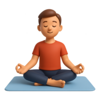 Simple 3D Yoga Practice Illustration for Mindfulness and Relaxation png