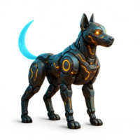 Futuristic Robotic Dog with Glowing Elements in a Modern Design png
