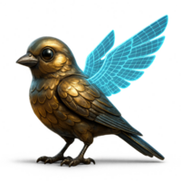 Futuristic Bird Avatar with Transparent Wings in Simple Style png