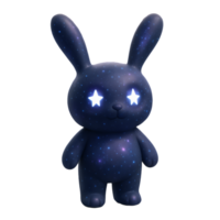 Cosmic Starlight Bunny with Stars in Eyes and Galactic Design png
