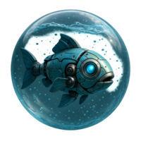 Robotic Fish in Zero Gravity Environment with Futuristic Design png