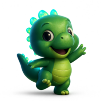 Cute Dinosaur Character with LED Lights in a Space Theme Setting png