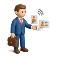 Business Professional Using Contactless Technology for Networking png