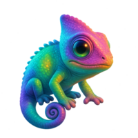 Vibrant Alien Chameleon with Colorful Transformation Features png