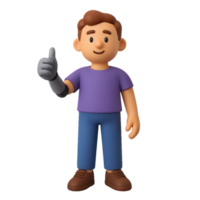 Cheerful Character Giving Thumbs Up Gesture with Simple Design png