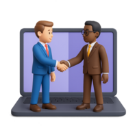 Virtual Business Handshake Concept for Collaboration and Partnership png