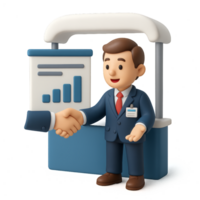 3D Networking Icon Representing Business Communication and Cooperation png
