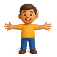 3D Icon of Cheerful Character Demonstrating Inclusivity and Joy png