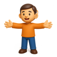 3D Icon of Inclusive Character with Friendly Gesture and Simple Design png