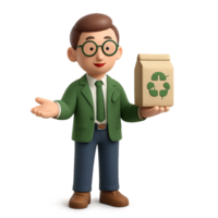 Eco Friendly Character Holding Recyclable Package for Presentation png
