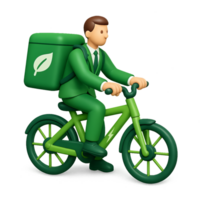 Eco-Friendly Business Cyclist Icon for Sustainable Transportation png