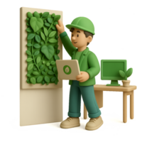 Simple Vertical Garden Installation in Modern Workspace Environment png