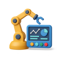 Colorful Robot Arm with Analytics Dashboard for Simple Tasks png