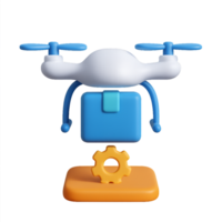 Simple Drone Icon for Delivery Services in 3D Design Format png