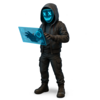 futurista hacker dentro cyberpunk estilo noivando com digital tecnologia png