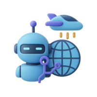 Future Technology Concepts with Robot, Aircraft and Global Icons png
