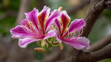 Spring flower on tree shown in natural soft lighting image photo