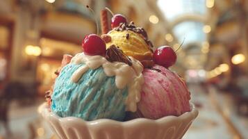 Ice cream texture photo with soft light detail
