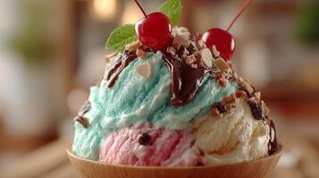 Dessert in bowl photo with creamy soft layers