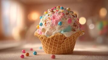 Creamy frozen treat photo with gentle shadowing