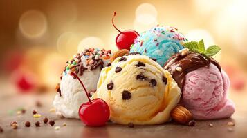 Frozen dessert image photo with smooth color blend