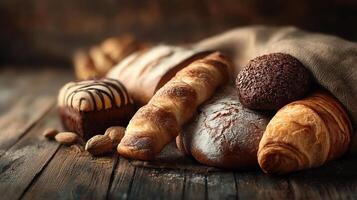 Sharp close-up of rustic baked scene photo