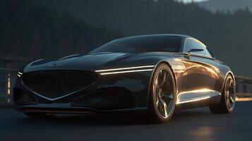 Clean lines of car in soft sunlight photo