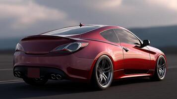 High-gloss car body in open air photo